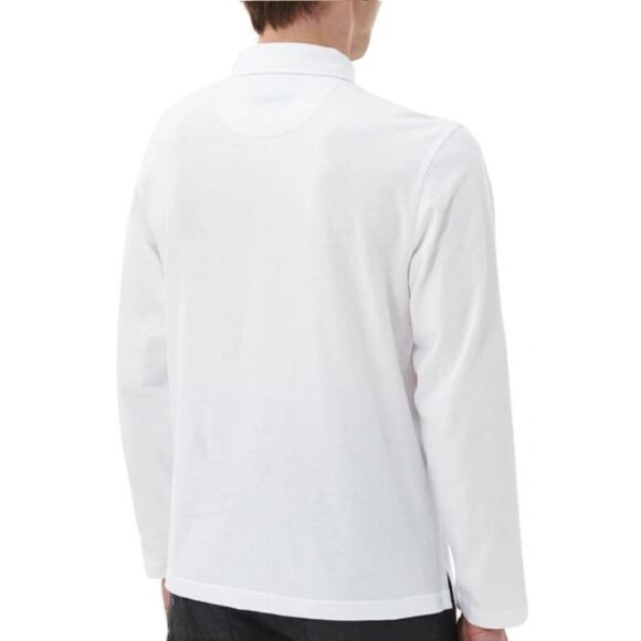 Barbour Men's Size L White Corpatch Long Sleeve Polo Shirt EUC - Picture 3 of 11